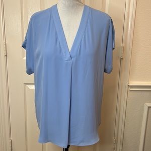 Ralph Lauren Light Blue Sheer Short Sleeve Blouse Size XL